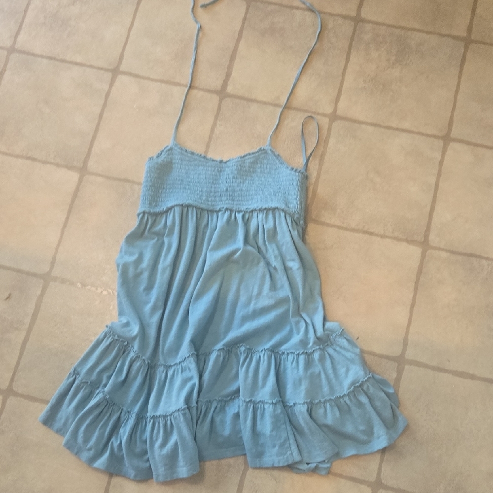 American Eagle Outfitters Teal Textured Dress